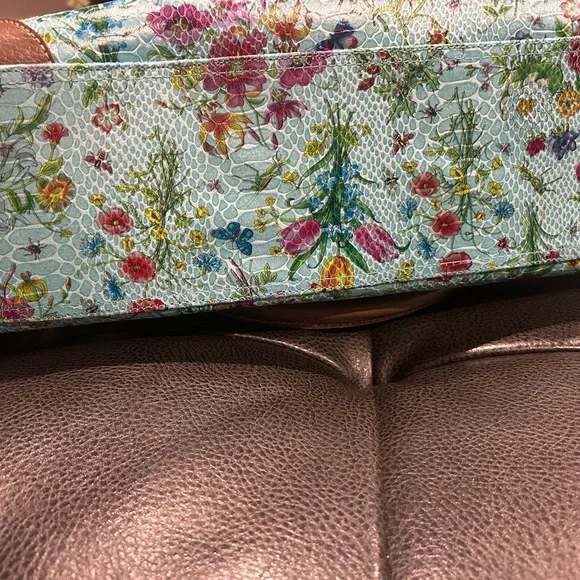 Gloria Vanderbilt Floral Blue and Brown Women’s Large Tote NWOT - Picture 5 of 6